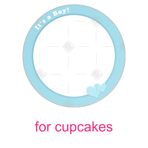 It's a boy -with hearts- frame - cupcakes