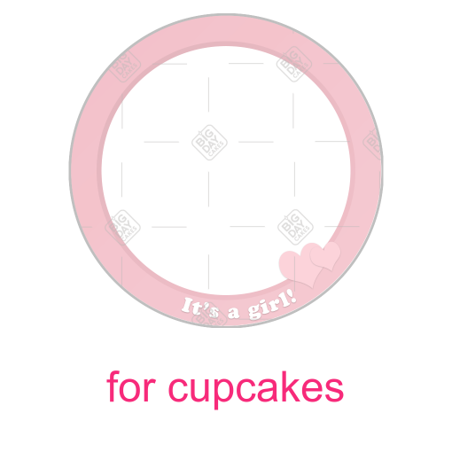 It's a girl -with hearts- frame - cupcakes