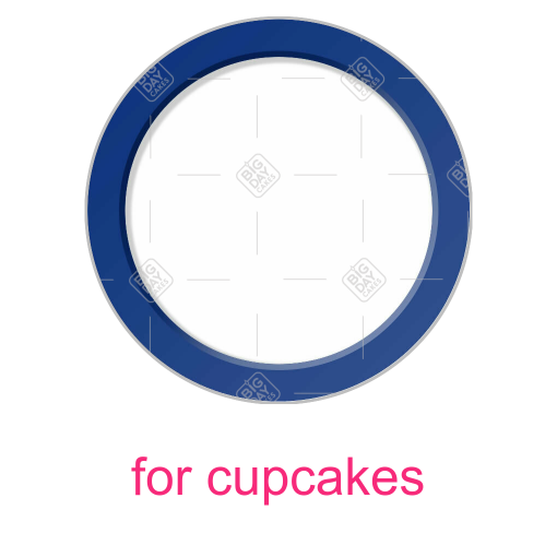 Simple dark blue frame topper - cupcakes