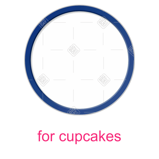 Simple dark blue thin frame topper - cupcakes