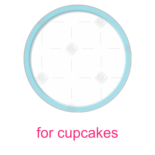Simple light blue thin frame topper - cupcakes