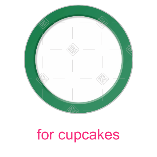 Simple green frame topper - cupcakes