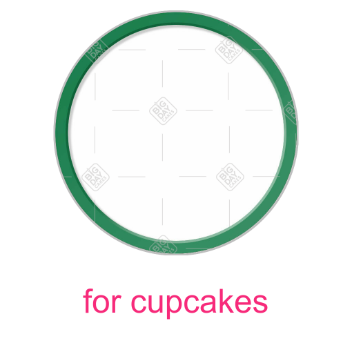 Simple green thin frame topper - cupcakes