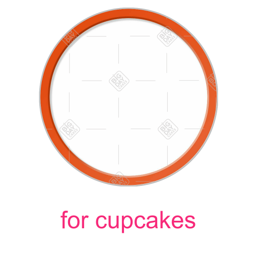 Simple orange thin frame topper - cupcakes