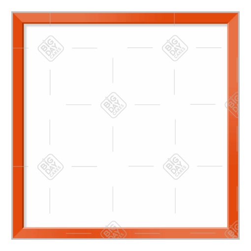 Simple orange thin frame topper - square