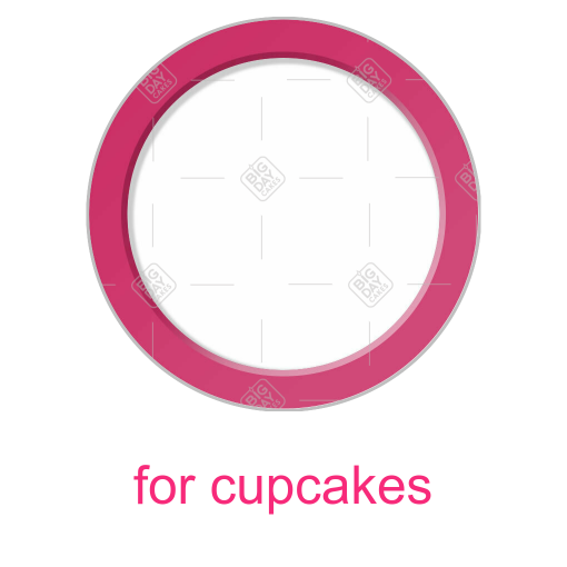 Simple pink frame topper - cupcakes
