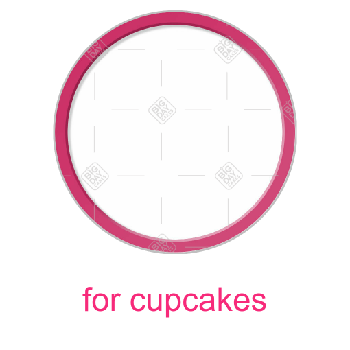 Simple pink thin frame topper - cupcakes