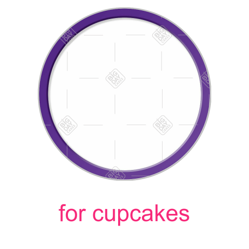 Simple purple thin frame topper - cupcakes