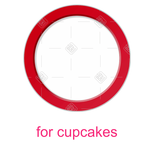 Simple red frame topper - cupcakes