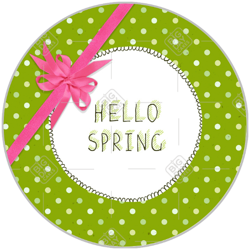 Spotty green spring topper - round