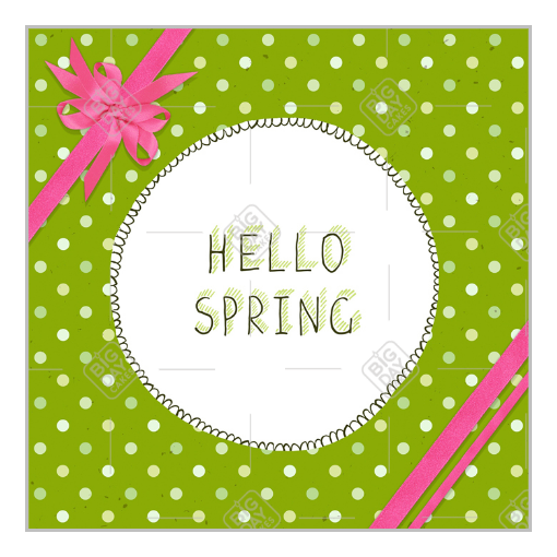 Spotty green spring topper - square