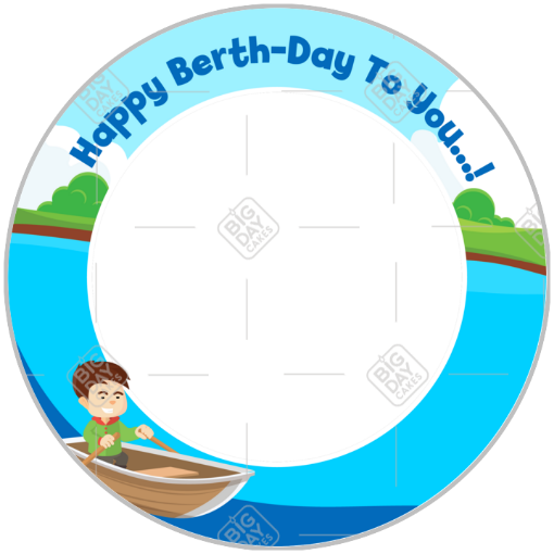 Happy-Berthday frame - round